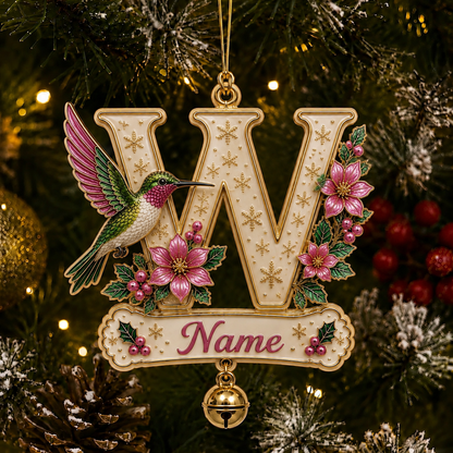 Personalized Christmas Initial Ornament – Custom Name & Family Keepsake